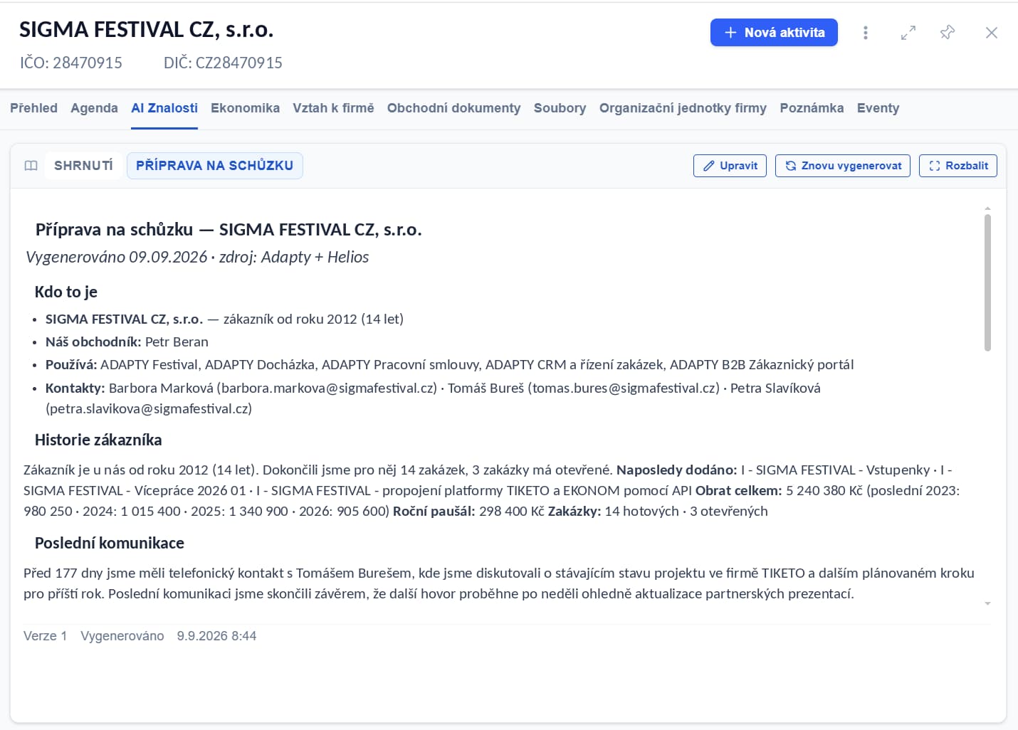 ADAPTY CRM & Zakázky 2