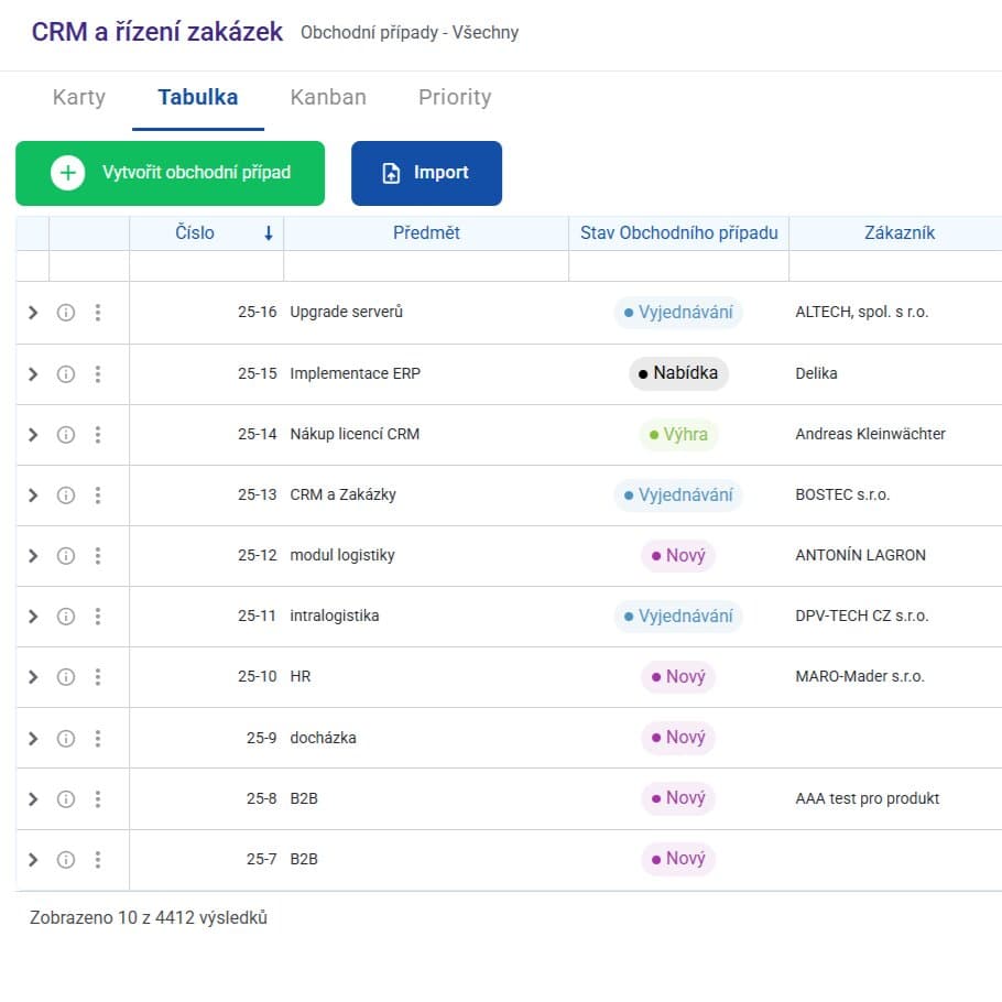 ADAPTY CRM & Zakázky 2