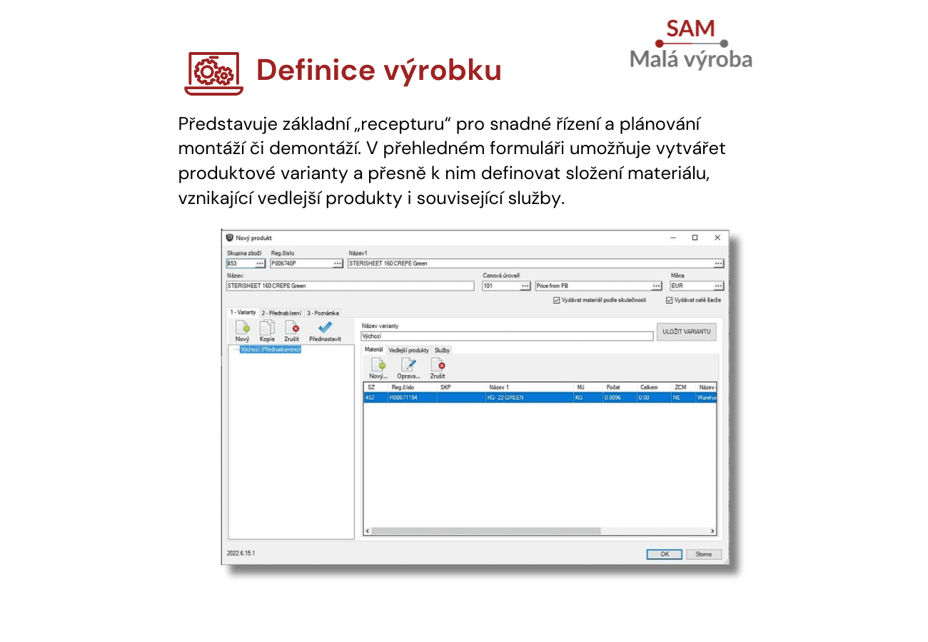 SAM Malá výroba 1