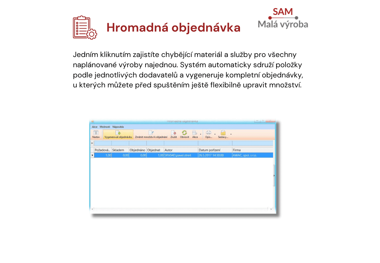 SAM Malá výroba 3